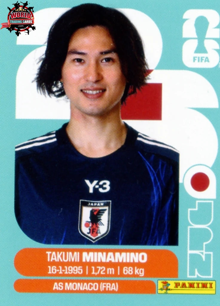 #JPN016 | Panini | FIFA World Cup Stickers | 2026 | Takumi Minamino | Japan | Base