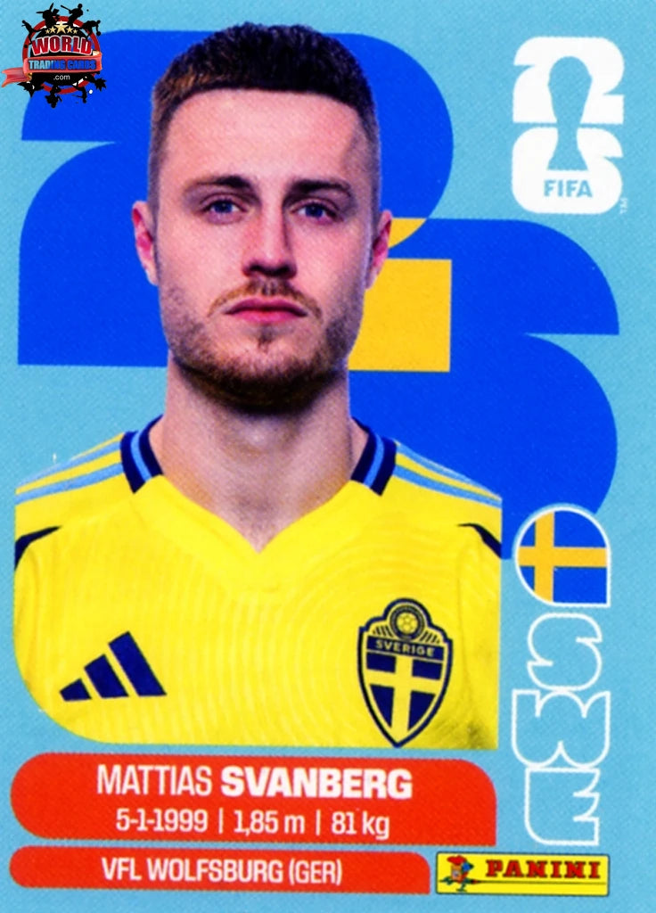 #SWE012 | Panini | Fifa World Cup Stickers | 2026 | Mattias Svanberg | Sweden | Base - International version