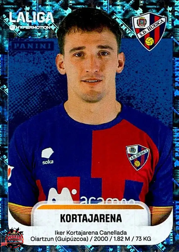 Cromo Trading Card Fútbol-Kortajarena-SD Huesca-Panini La Liga HypermotionV 2025-2026-242-Brillante