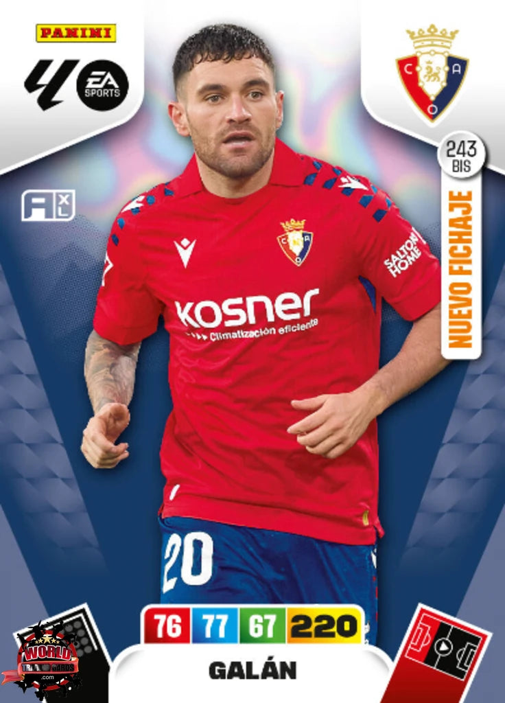 #243 Bis | Adrenalyn XL | La Liga | 2025-2026 | Galán | CA Osasuna | Nuevo Fichaje