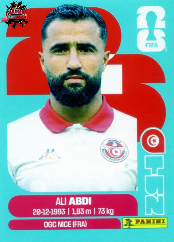 #TUN007 | Panini | Fifa World Cup Stickers | 2026 | Ali Abdi | Tunisia | Base - International version