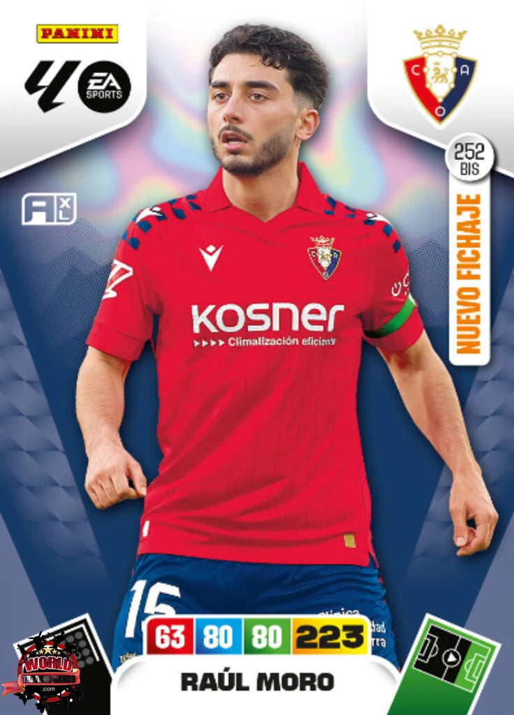 #252 Bis | Adrenalyn XL | La Liga | 2025-2026 | Raúl Moro | CA Osasuna | Nuevo Fichaje