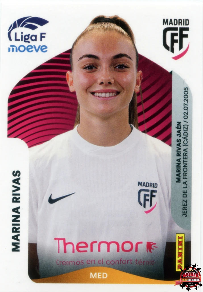 Cromo Trading Card Fútbol-Marina Rivas-Madrid CFF-Panini Liga F Moeve 2025-2026-253 A -Basico