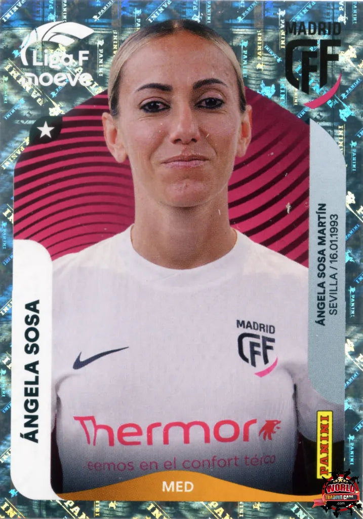Cromo Trading Card Fútbol-Ángela Sosa-Madrid CFF-Panini Liga F Moeve 2025-2026-255-Brillante