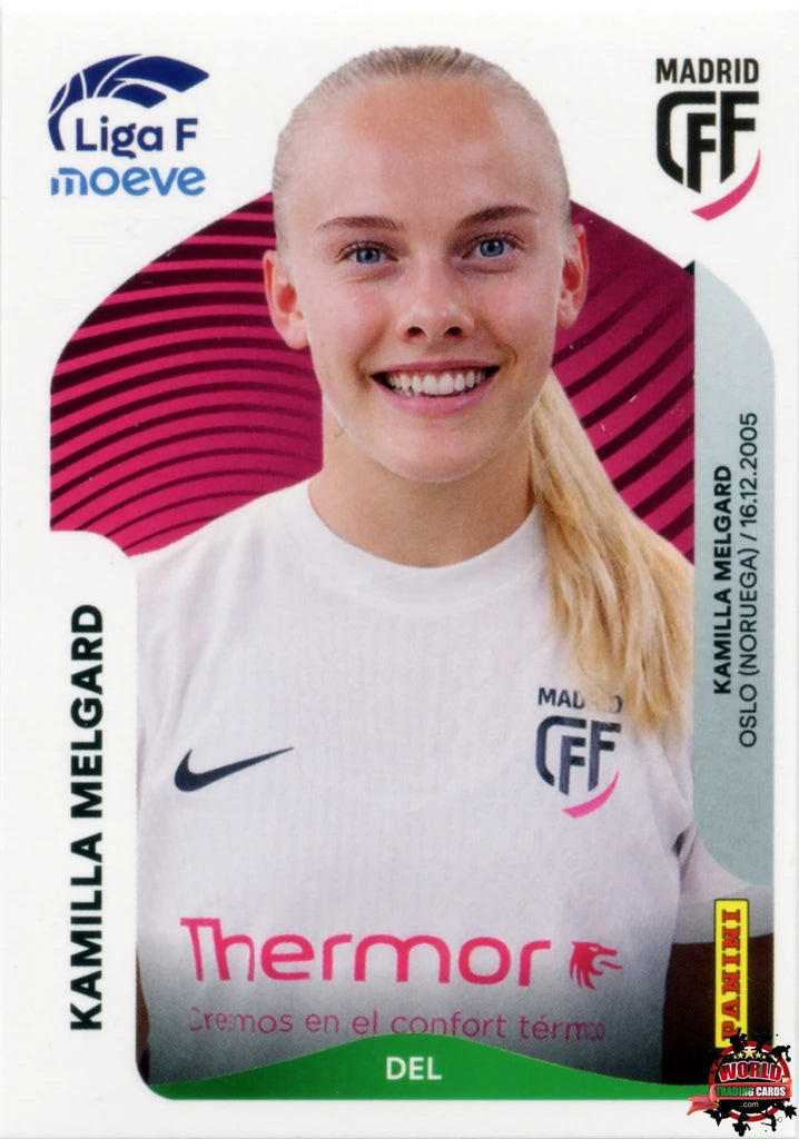 Cromo Trading Card Fútbol-Kamilla Melgard-Madrid CFF-Panini Liga F Moeve 2025-2026-257-Basico
