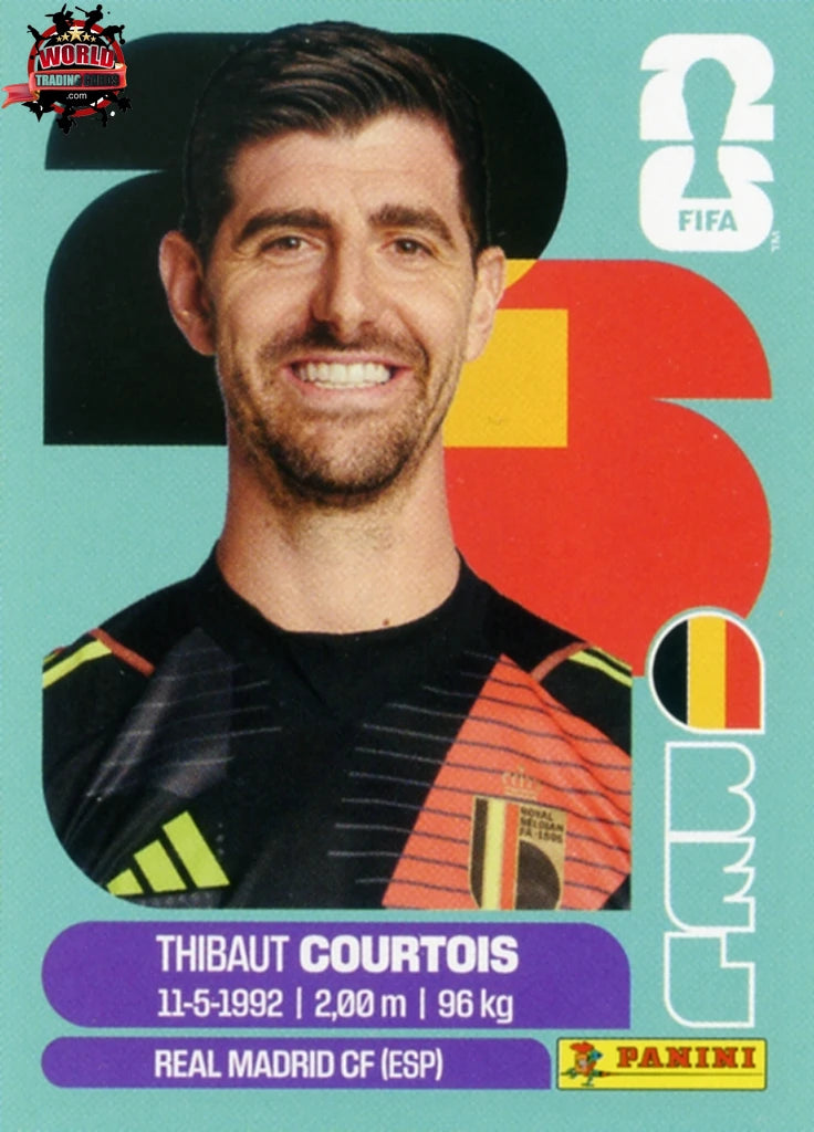 #BEL002 | Panini | Fifa World Cup Stickers | 2026 | Thibaut Courtois | Belgium | Base