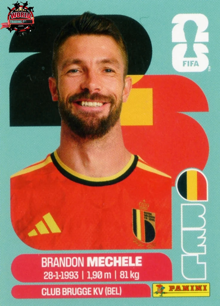 #BEL006 | Panini | Fifa World Cup Stickers | 2026 | Brandon Mechele | Belgium | Base
