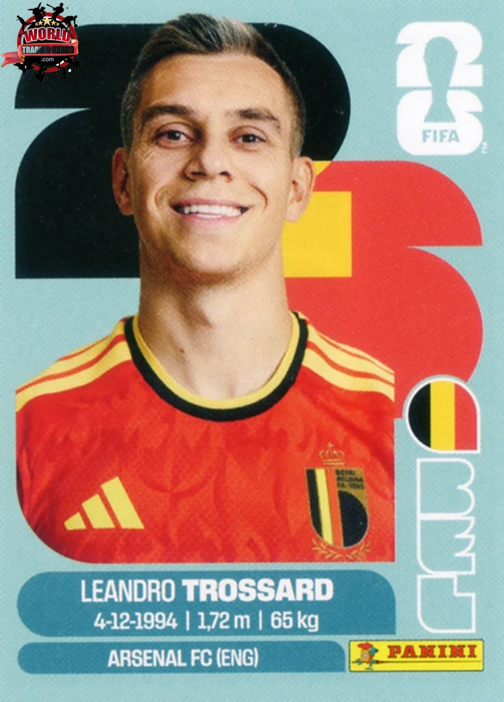 #BEL018 | Panini | Fifa World Cup Stickers | 2026 | Leandro Trossard | Belgium | Base