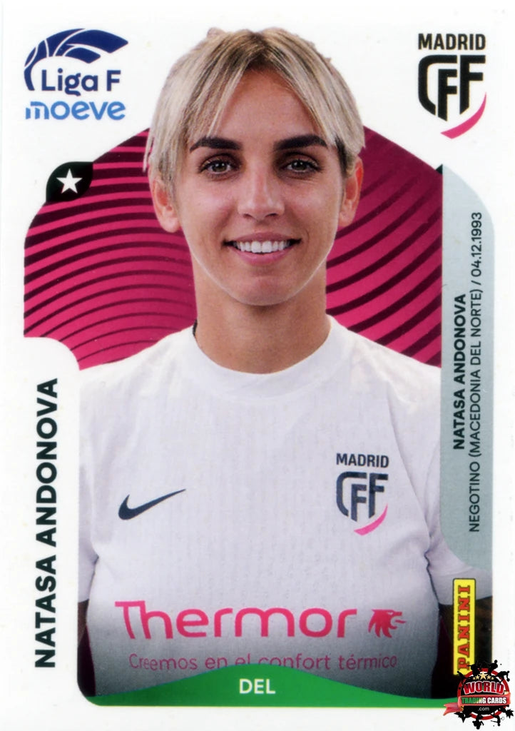 Cromo Trading Card Fútbol-Natasa Andonova-Madrid CFF-Panini Liga F Moeve 2025-2026-261-Basico