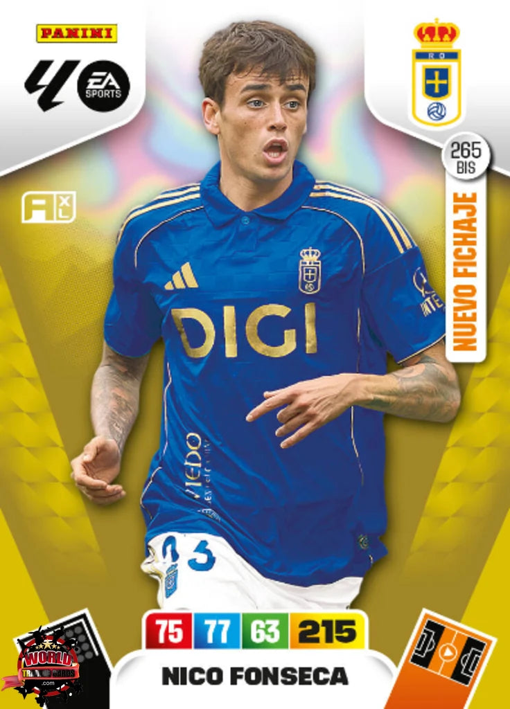 #265 Bis | Adrenalyn XL | La Liga | 2025-2026 | Nico Fonseca | Real Oviedo | Nuevo Fichaje