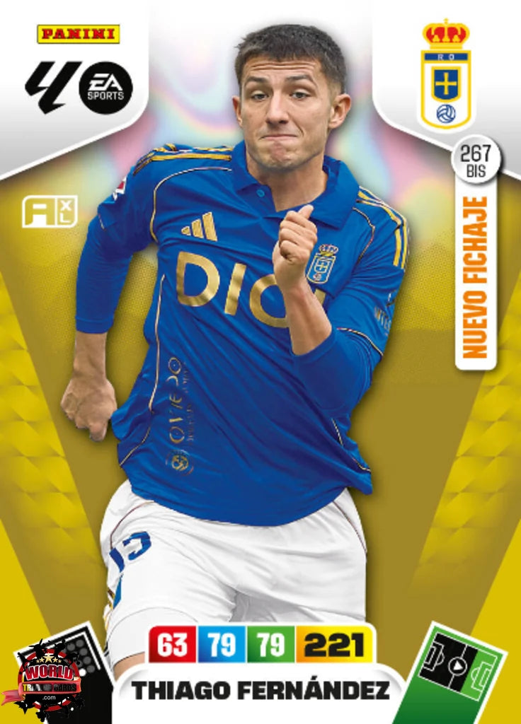 #267 Bis | Adrenalyn XL | La Liga | 2025-2026 | Thiago Fernández | Real Oviedo | Nuevo Fichaje