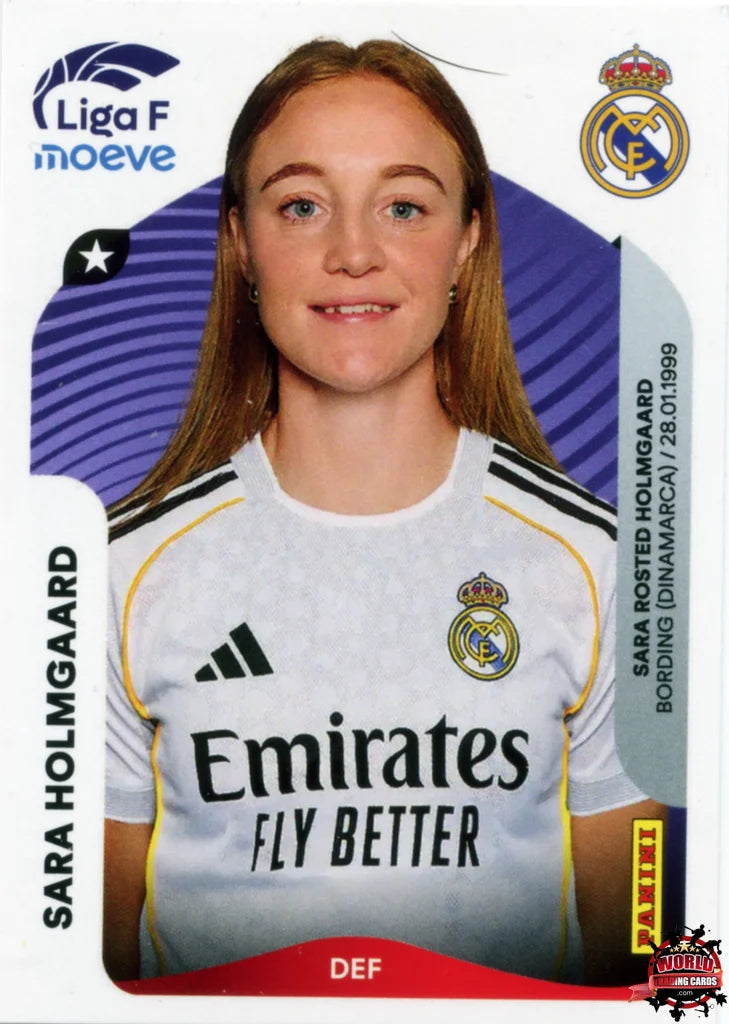Cromo Trading Card Fútbol-Sara Holmgaard-Real Madrid-Panini Liga F Moeve 2025-2026-270-Basico