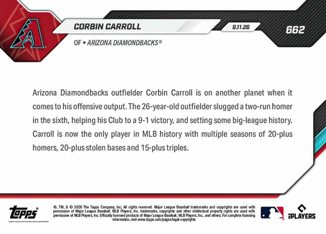 2026 | Topps | Now | MLB | #662 | Corbin Carroll | Base
