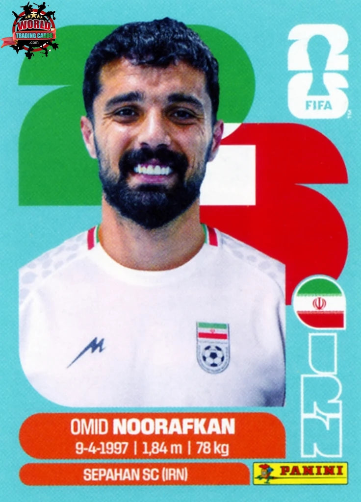 #IRN014 | Panini | Fifa World Cup Stickers | 2026 | Omid Noorafkan | Iran | Base - International version