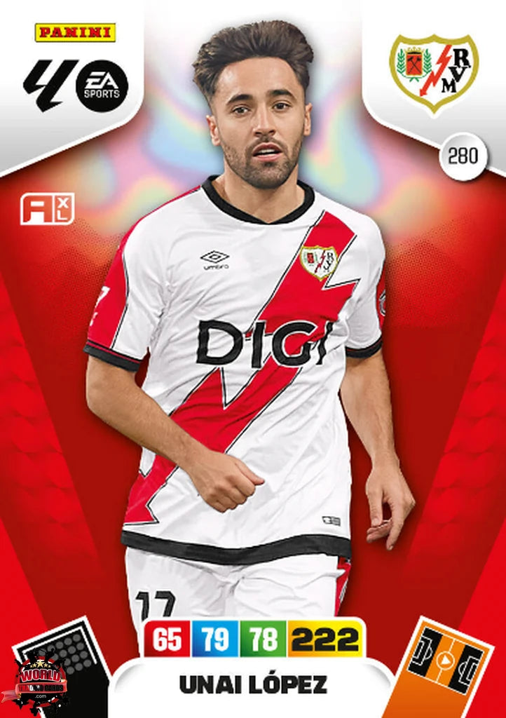 #280 | Adrenalyn XL | La Liga | 2025-2026 | Unai López | Rayo Vallecano | Basico