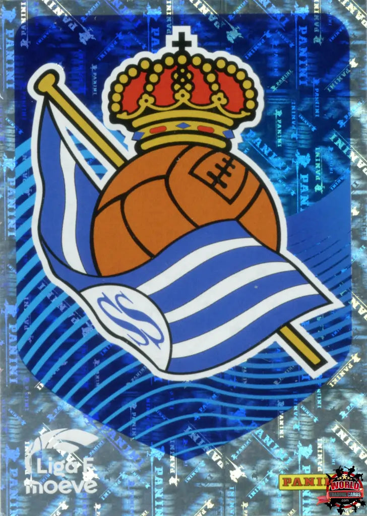 Cromo Trading Card Fútbol-Escudo Real Sociedad-Real Sociedad-Panini Liga F Moeve 2025-2026-282-Brillante
