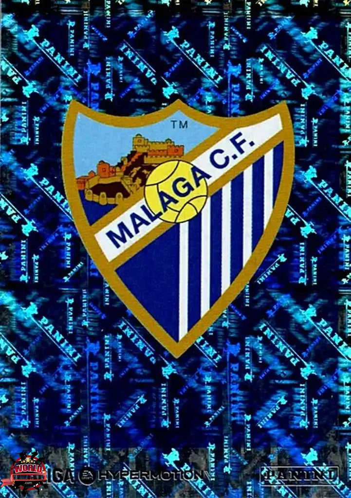 Cromo Trading Card Fútbol-Escudo-Málaga CF-Panini La Liga HypermotionV 2025-2026-287-Brillante