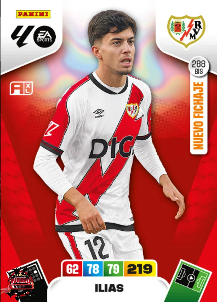 #288 Bis | Adrenalyn XL | La Liga | 2025-2026 | Ilias | Rayo Vallecano | Nuevo Fichaje