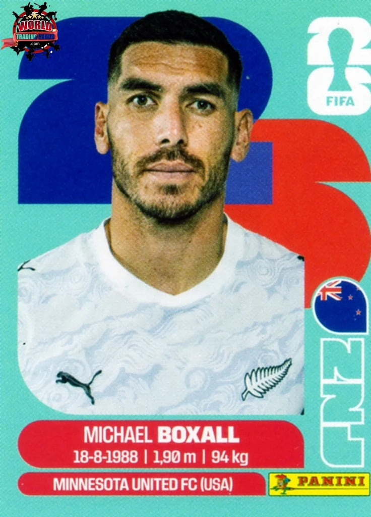 #NZL004 | Panini | Fifa World Cup Stickers | 2026 | Michael Boxall | New Zealand | Base - International version