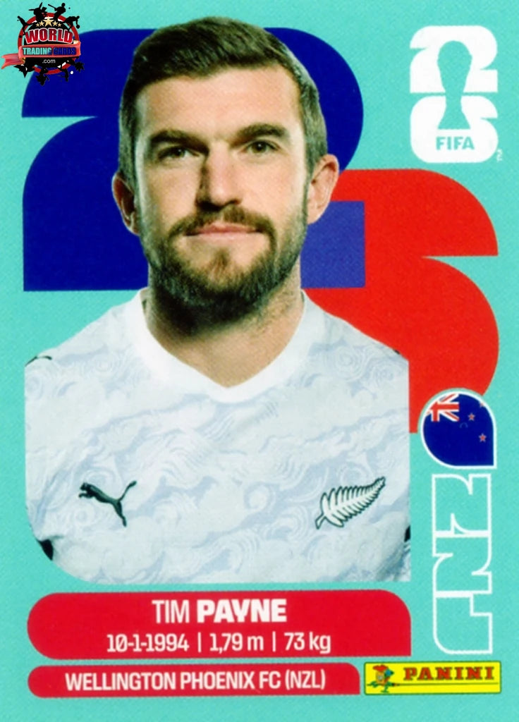 #NZL006 | Panini | Fifa World Cup Stickers | 2026 | Tim Payne | New Zealand | Base - International version