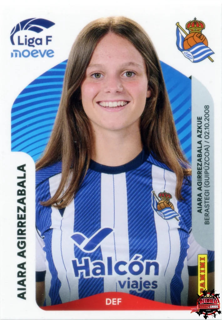 Cromo Trading Card Fútbol-Aiara Agirrezabala-Real Sociedad-Panini Liga F Moeve 2025-2026-291-Basico