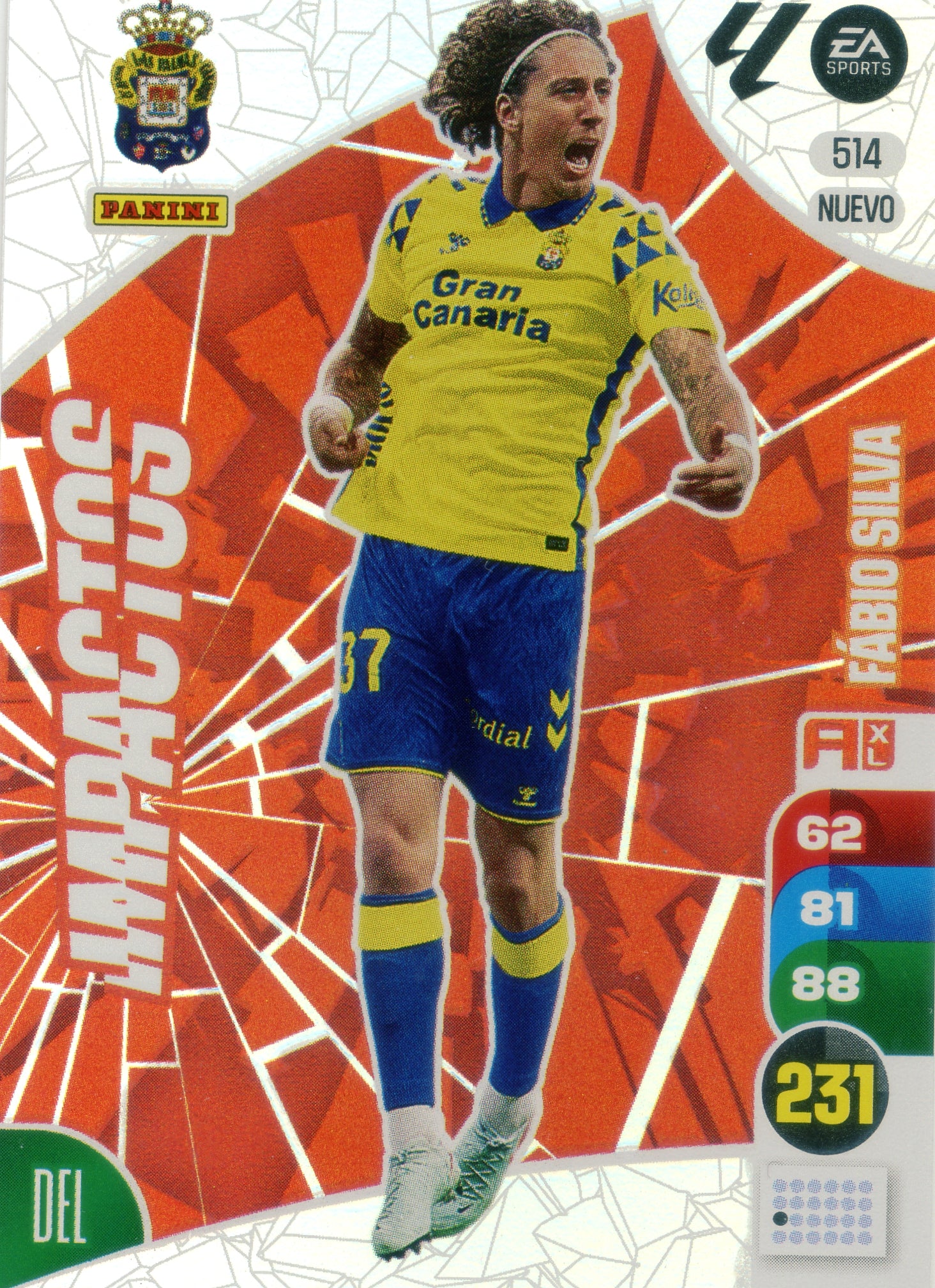 Fábio Silva - Panini Adrenalyn XL La Liga 2024/2025 - #514 NUEVO - UD Las Palmas - Impactos