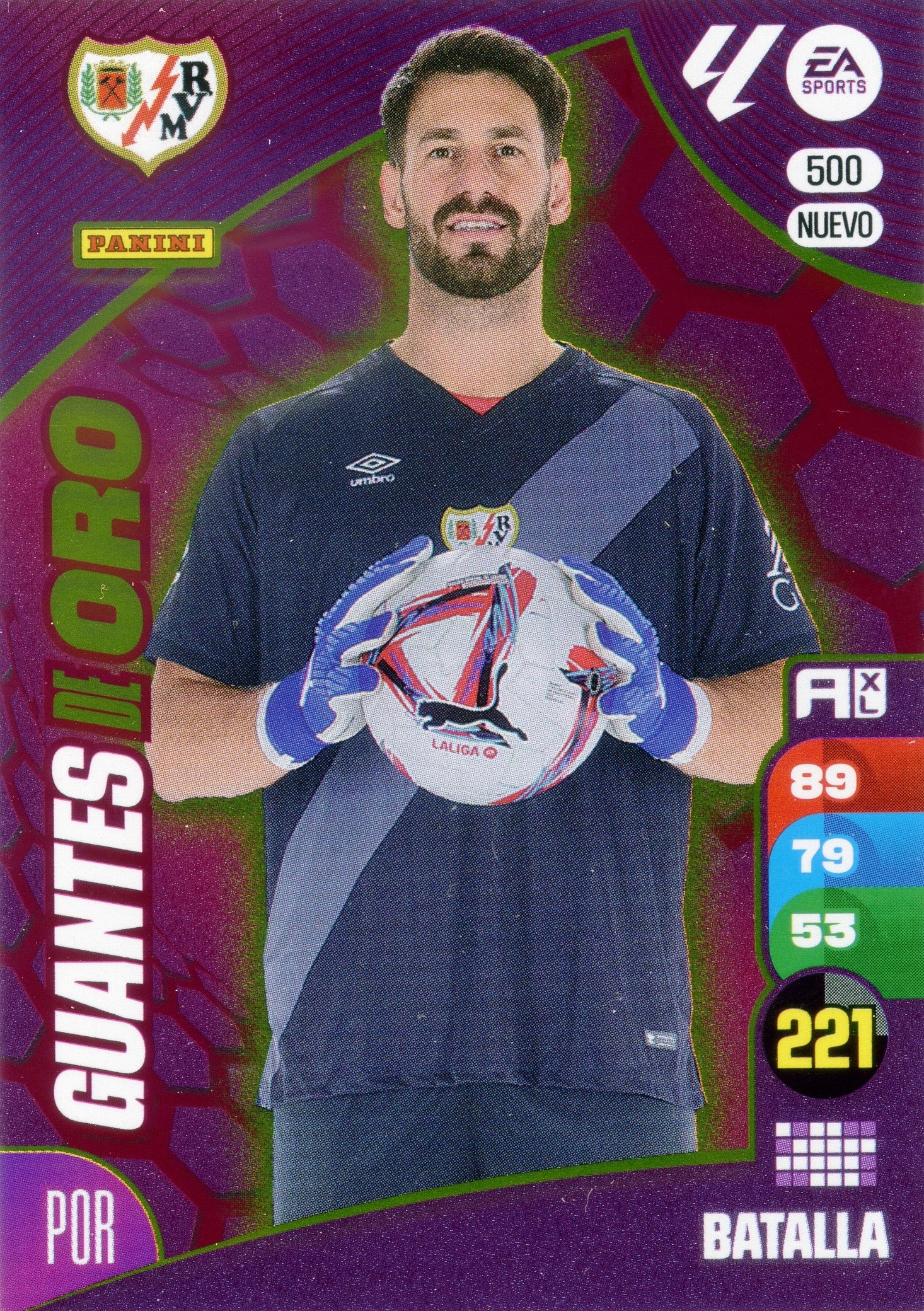 Batalla - Panini Adrenalyn XL La Liga 2024/2025 - #500 NUEVO - Rayo Vallecano - Guantes de Oro