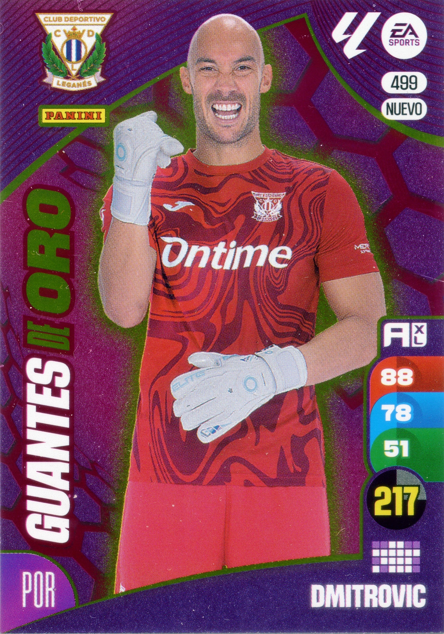 Dmitrovic - Panini Adrenalyn XL La Liga 2024/2025 - #499 NUEVO - CD Leganés - Guantes de Oro