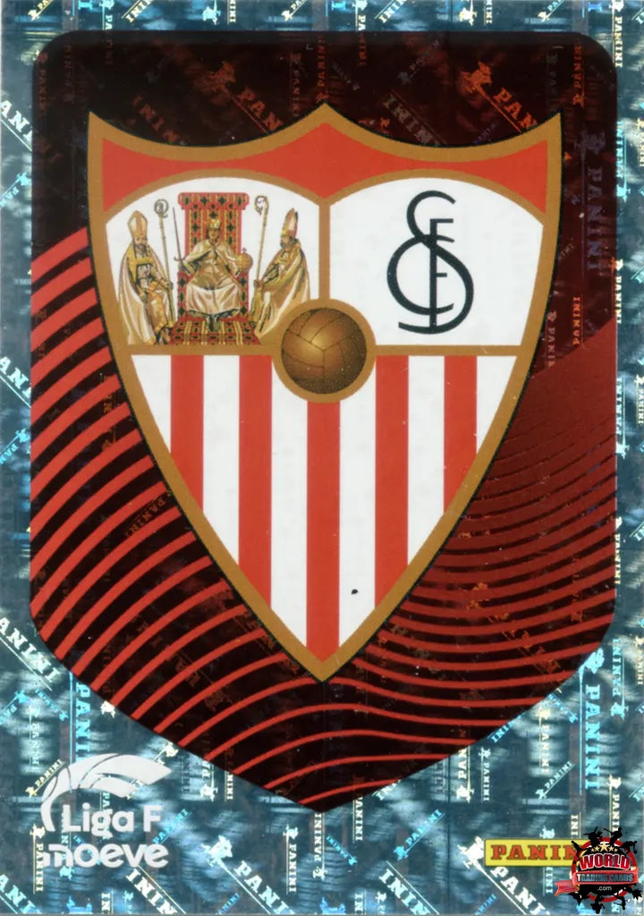 Cromo Trading Card Fútbol-Escudo Sevilla FC-Sevilla FC-Panini Liga F Moeve 2025-2026-302-Brillante