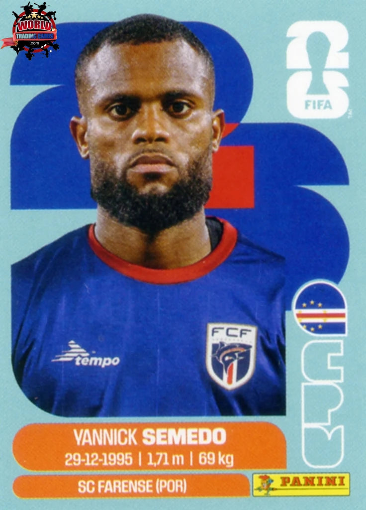 #CPV009 | Panini | Fifa World Cup Stickers | 2026 | Yannick Semedo | Cape Verde | Base - International version