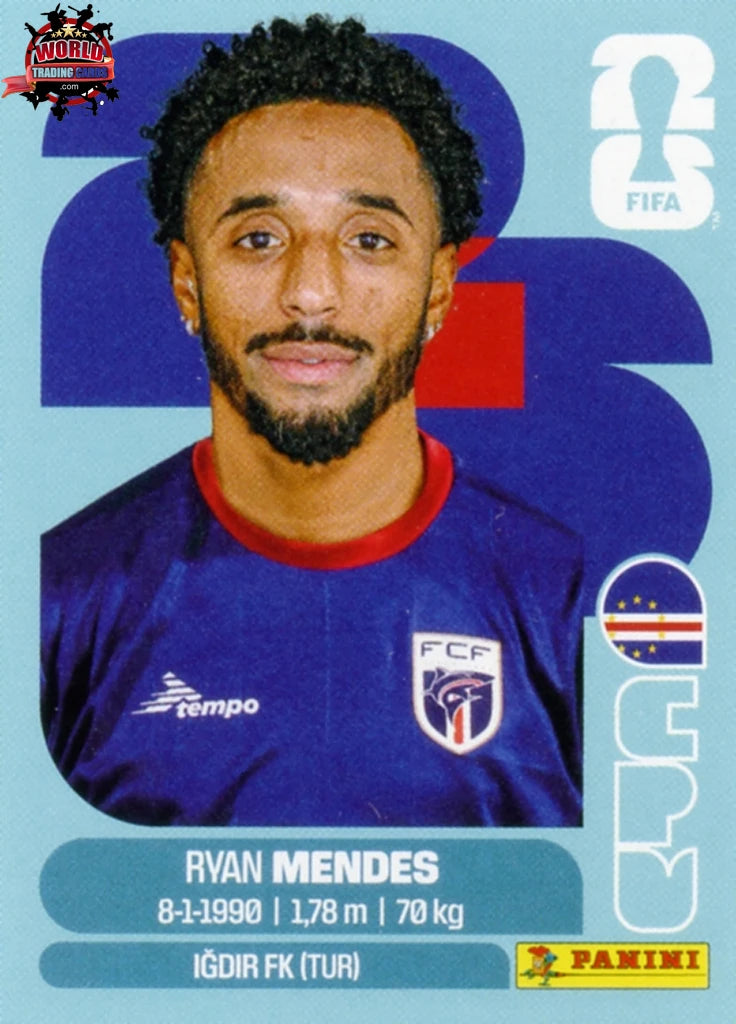 #CPV017 | Panini | Fifa World Cup Stickers | 2026 | Ryan Mendes | Cape Verde | Base - International version