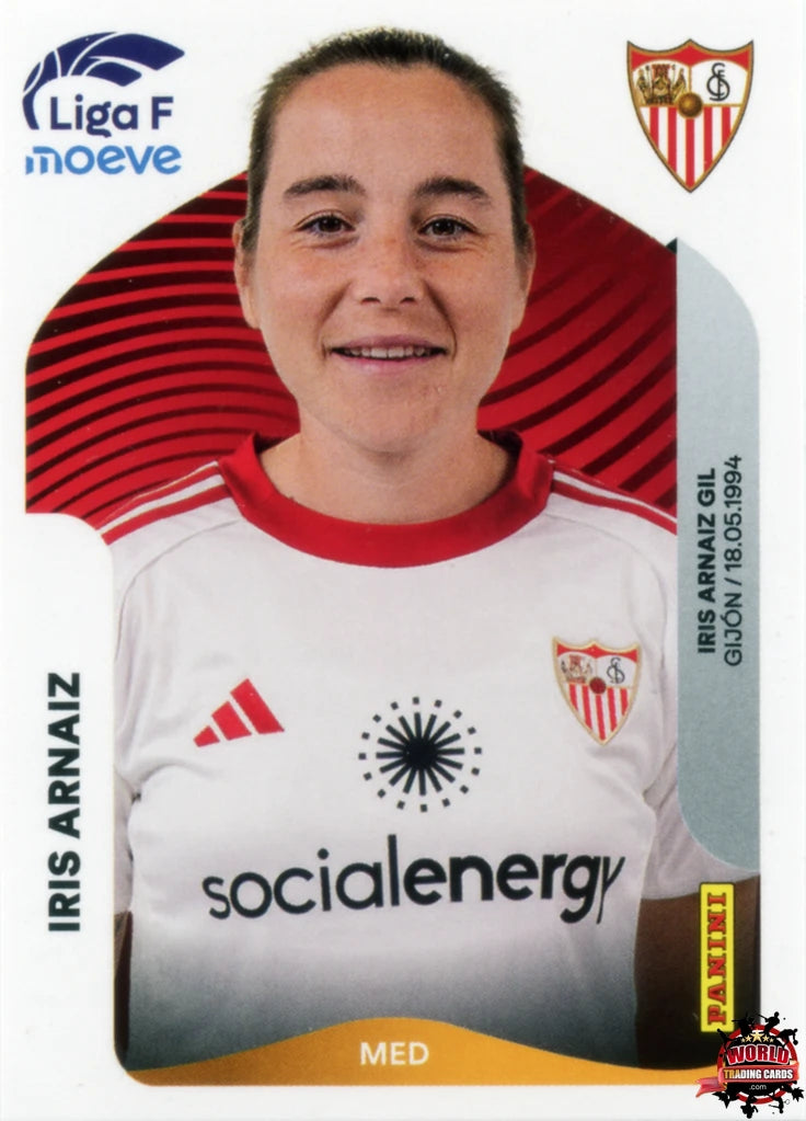 Cromo Trading Card Fútbol-Iris Arnaiz-Sevilla FC-Panini Liga F Moeve 2025-2026-312-Basico