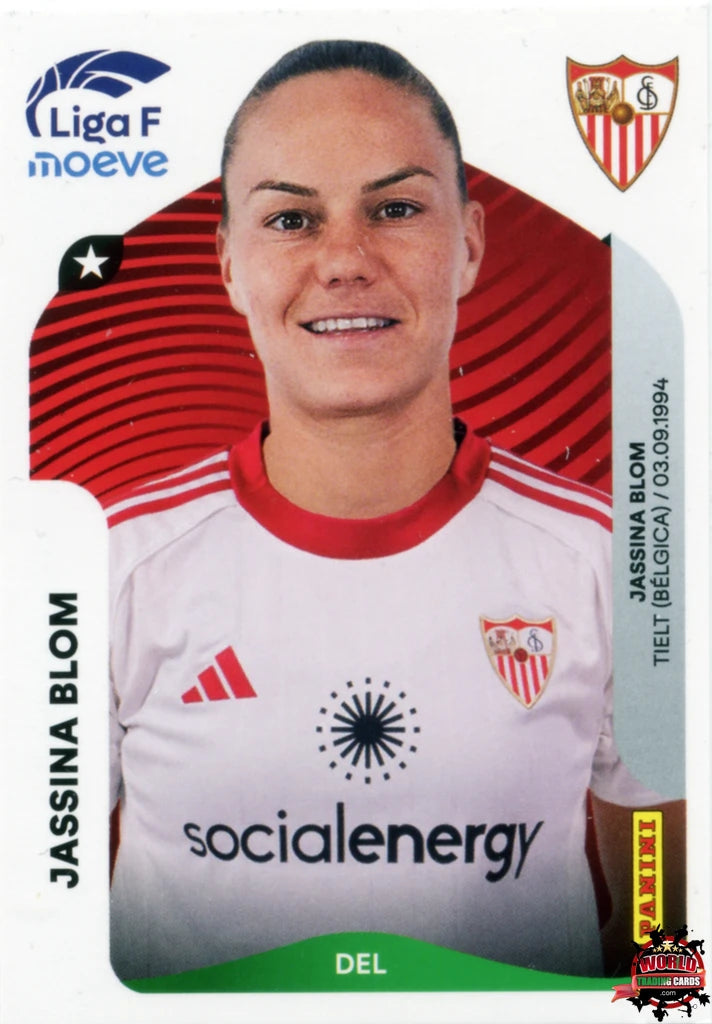 Cromo Trading Card Fútbol-Jassina Blom-Sevilla FC-Panini Liga F Moeve 2025-2026-317 A -Basico