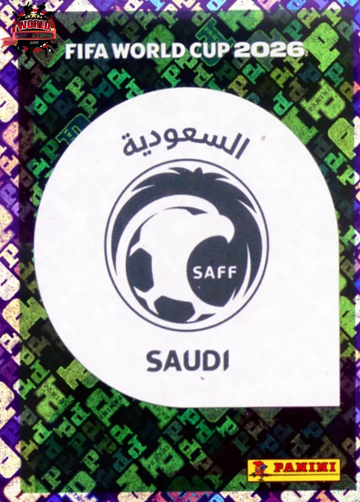 #KSA001 | Panini | Fifa World Cup Stickers | 2026 | Emblem | Saudi Arabia | Foil - International version