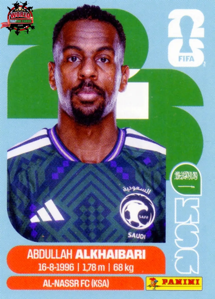 #KSA011 | Panini | Fifa World Cup Stickers | 2026 | Abdullah Alkhaibari | Saudi Arabia | Base - International version