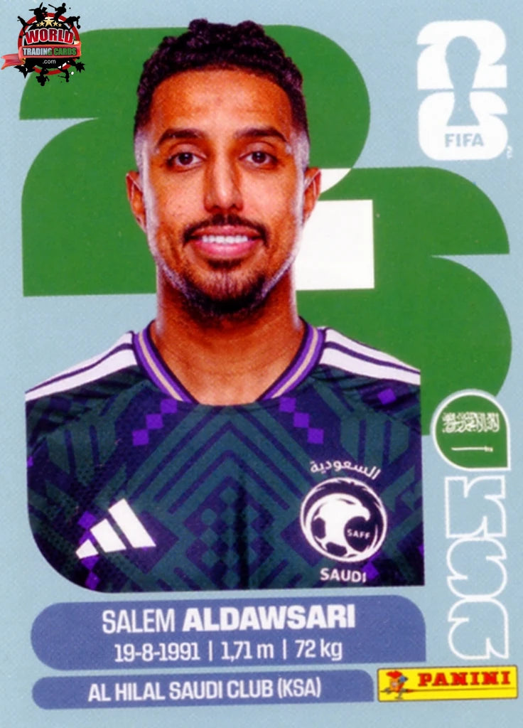 #KSA016 | Panini | Fifa World Cup Stickers | 2026 | Salem Aldawsari | Saudi Arabia | Base - International version