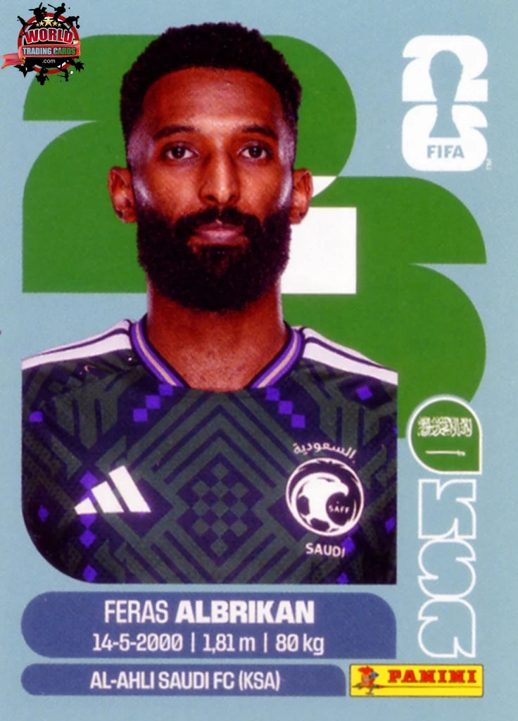 Trading Card Football-Feras Akbrikan-Saudi Arabia-Panini Fifa
