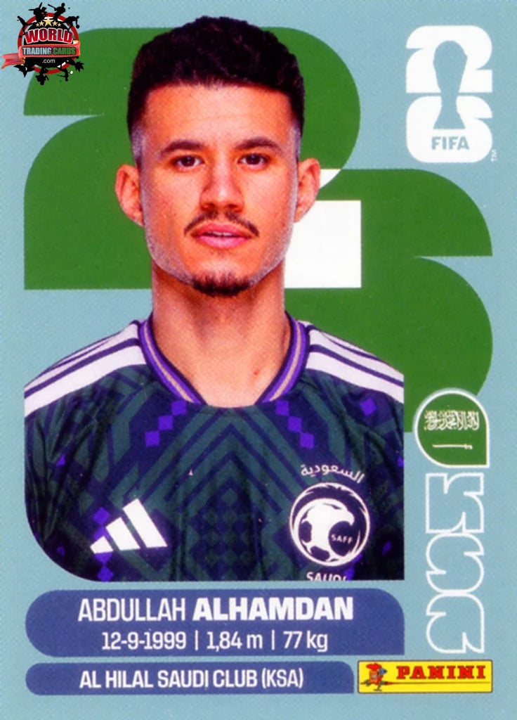 #KSA020 | Panini | Fifa World Cup Stickers | 2026 | Abdullah Al-Hamdan | Saudi Arabia | Base - International version