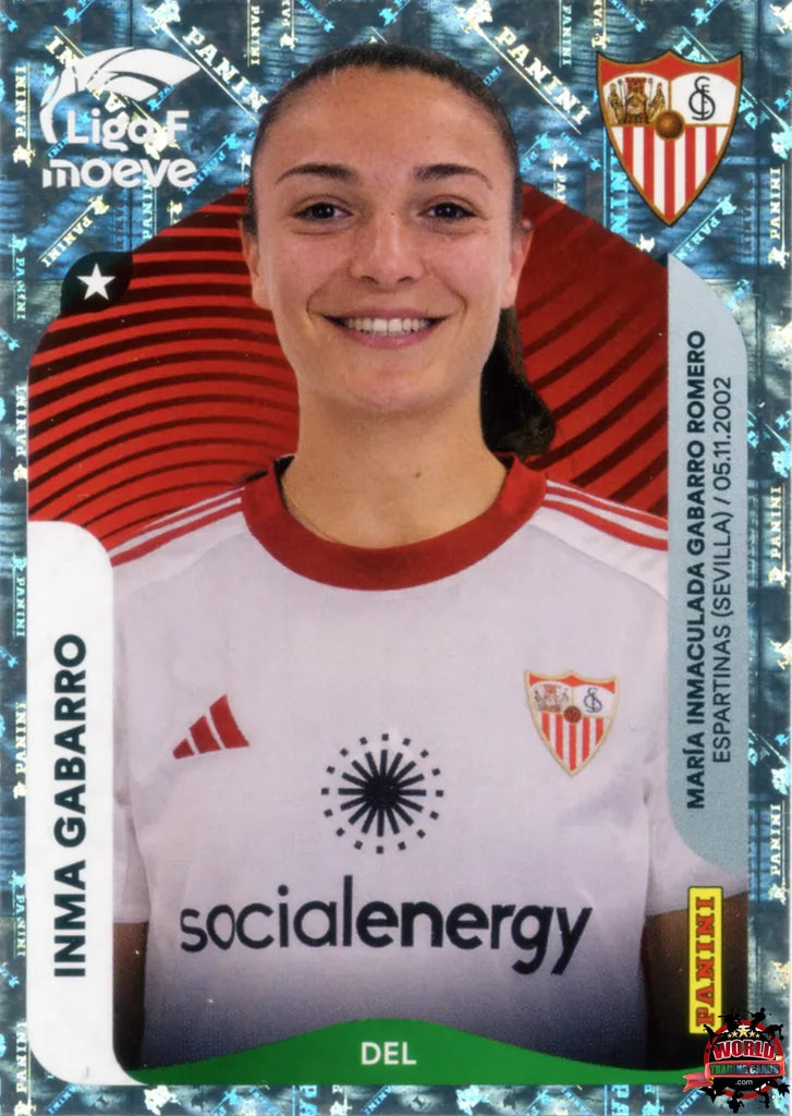 Cromo Trading Card Fútbol-Inma Gabarro-Sevilla FC-Panini Liga F Moeve 2025-2026-320-Brillante