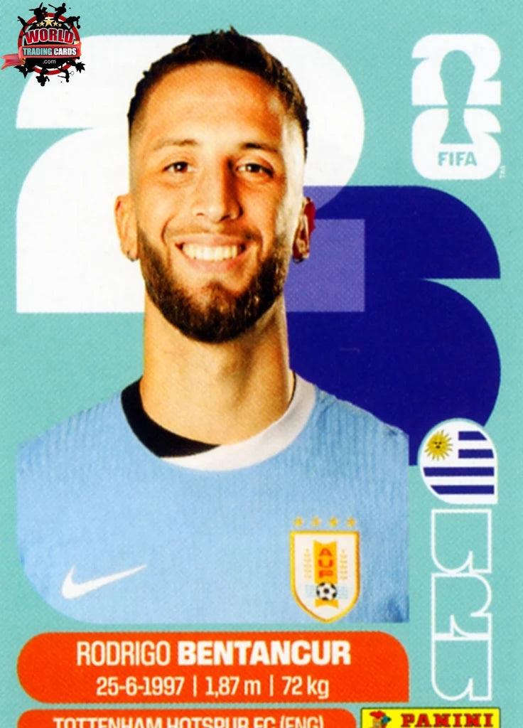 #URU012 | Panini | FIFA World Cup Stickers | 2026 | Rodrigo Bentancur | Uruguay | Base