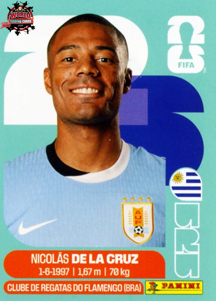 #URU015 | Panini | Fifa World Cup Stickers | 2026 | Nicolás de la Cruz | Uruguay | Base - International version