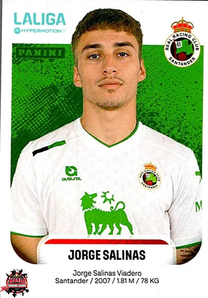 Cromo Trading Card Fútbol-Jorge Salinas-Real Racing Club-Panini La Liga HypermotionV 2025-2026-334A-Basico