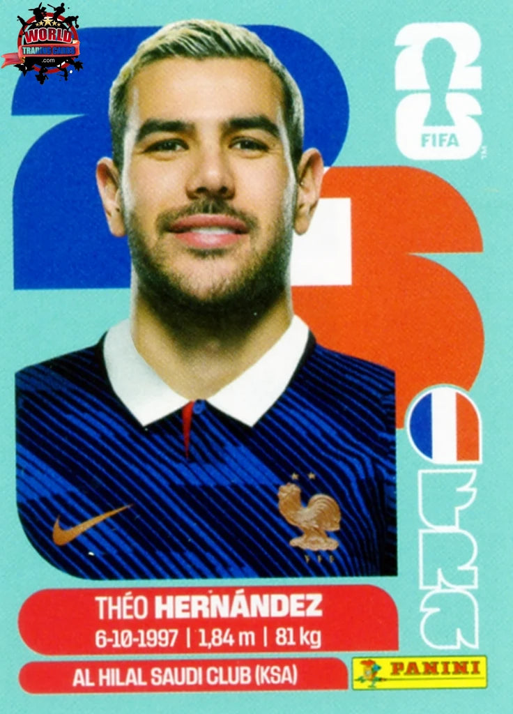 Soccer Trading Card-Theo Hernandez-France-Panini Fifa World Cup
