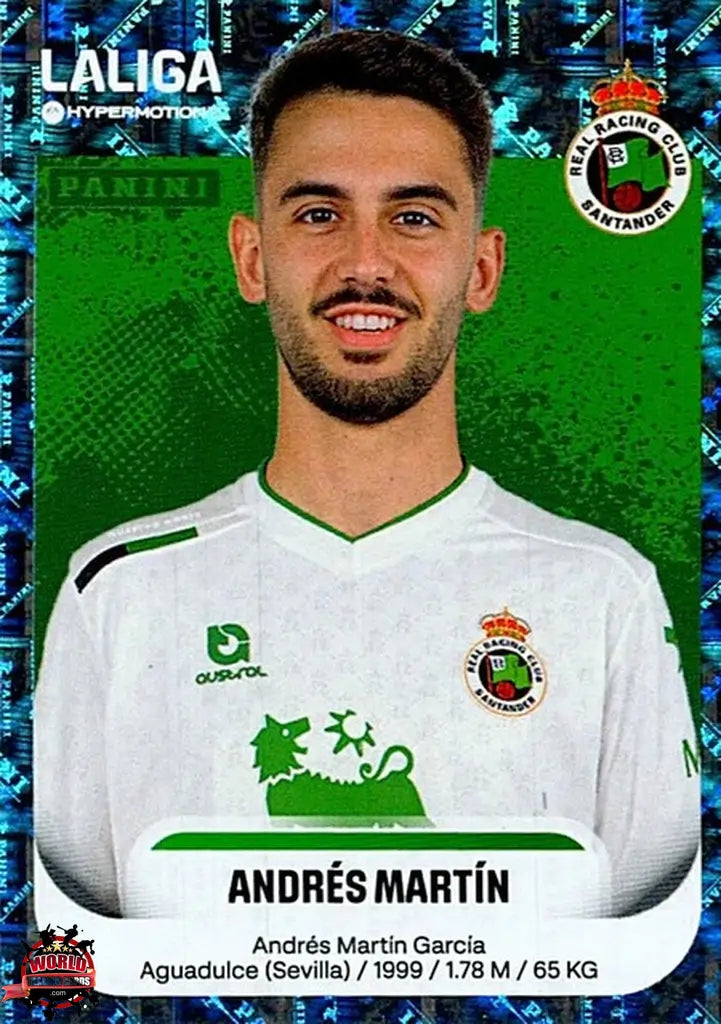 Cromo Trading Card Fútbol-Andrés Martín-Real Racing Club-Panini La Liga HypermotionV 2025-2026-340-Brillante