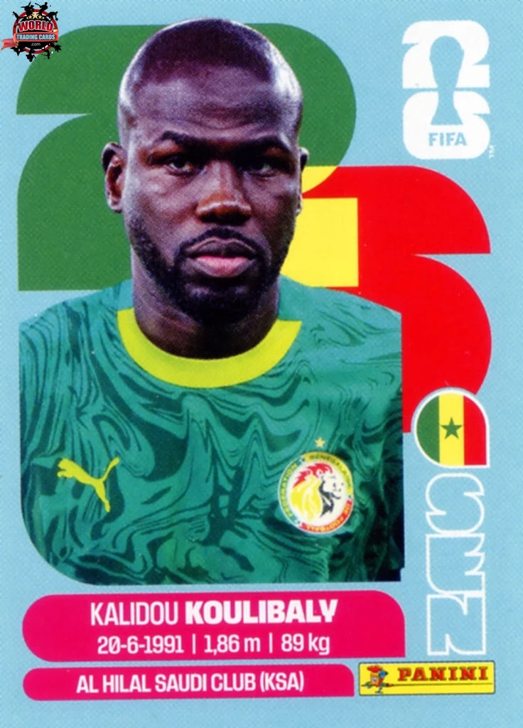 Soccer Trading Card-Kalidou Koulibaly-Senegal-Panini Fifa World