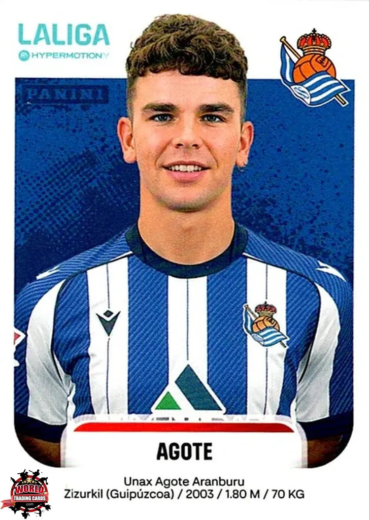 Cromo Trading Card Fútbol-Agote-Real Sociedad B-Panini La Liga HypermotionV 2025-2026-352B-Basico
