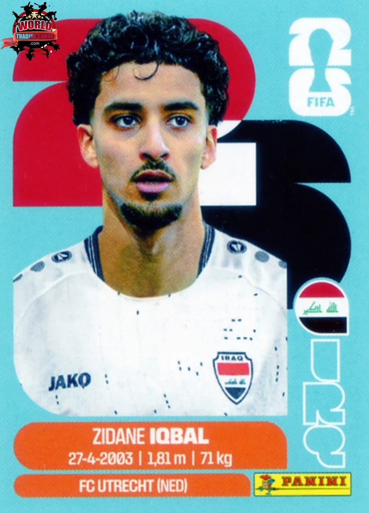 #IRQ009 | Panini | Fifa World Cup Stickers | 2026 | Zidane Iqbal | Iraq | Base - International version
