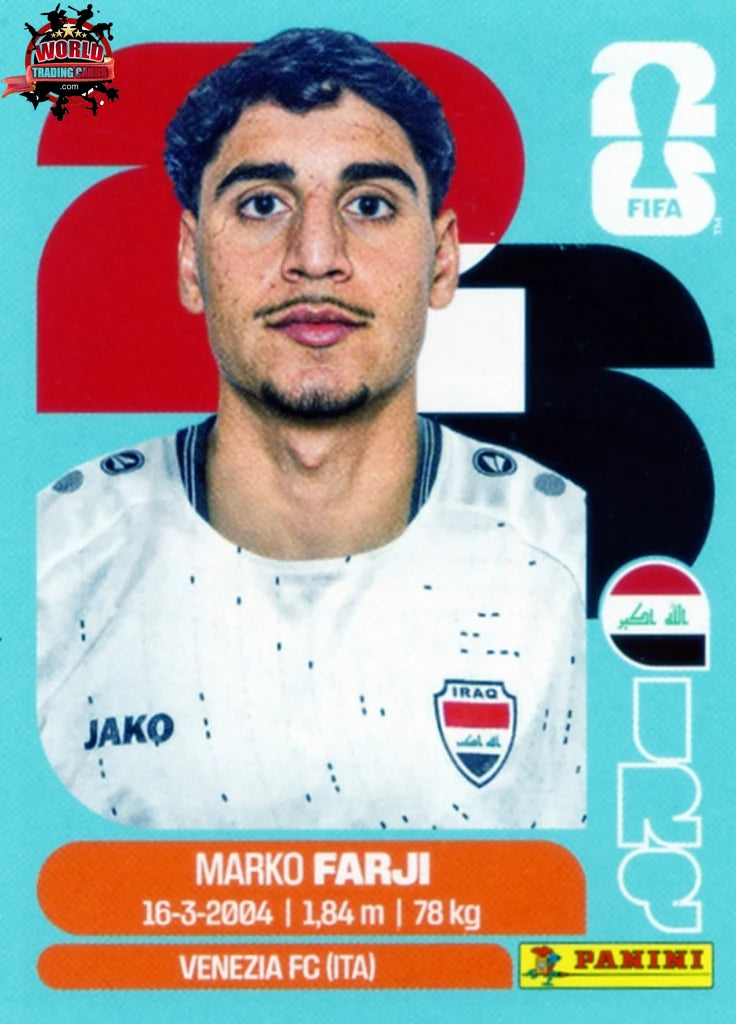 #IRQ016 | Panini | Fifa World Cup Stickers | 2026 | Marko Farji | Iraq | Base - International version