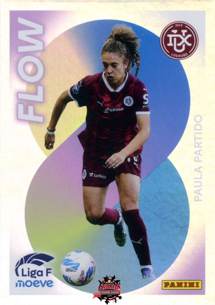 Cromo Trading Card Fútbol-Paula Partido-DUX Logroño-Panini Liga F Moeve 2025-2026-361-Flow