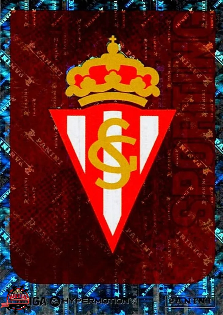 Cromo Trading Card Fútbol-Escudo-Real Sporting de Gijón-Panini La Liga HypermotionV 2025-2026-363-Brillante